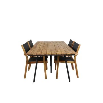 VENICE CHAN Matbord med 4 stolar 200x100 cm - Stort och inbjudande