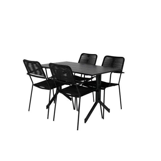 WAY LINDOS Matbord 120x70 cm + 4 stolar | Utemöbler