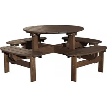Rondo möbelgrupp - Trädgårdsbänk &amp; bord i ett - Brun