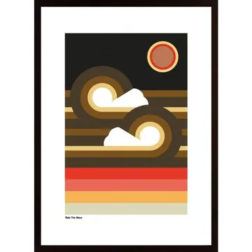 Ride The Wave Sunset Poster