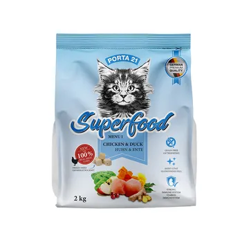 Porta 21 Superfood Menu 1 Kyckling & Anka Ekonomipack: 2 x 2 kg &ndash; Superfoder till din katt