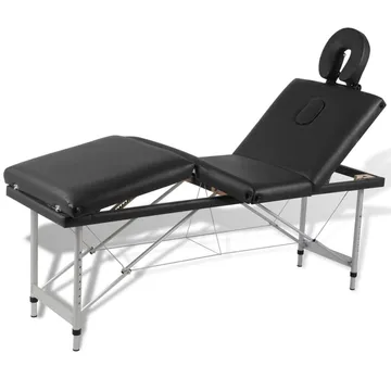 VidaXL Hopfällbar massagebänk med 4 sektioner och aluminium ram