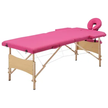 vidaXL Hopfällbar massagebänk i trä rosa