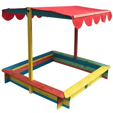 vidaXL Sandlåda med tak flerfärgad 117 cm: En oas för lek och kreativitet