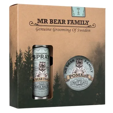 Mr Bear Family Kit Spray & Pomade 200100ml: Sk skapa en naturlig look