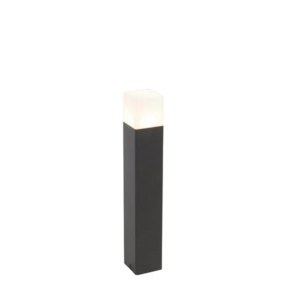 Stående utomhuslampa svart med opal vit skärm 50 cm - Danmark