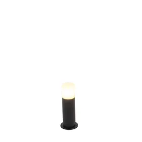 Stående utomhuslampa svart med opalskärm vit 30 cm IP44 - Odense