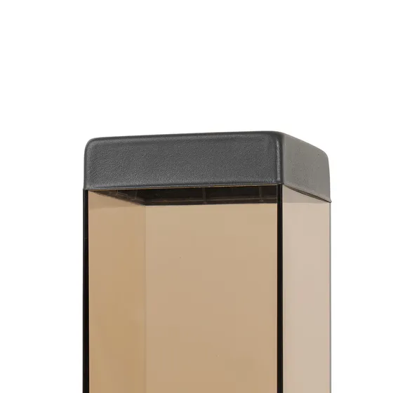 Modern utomhuslyktstolpe mörkgrå med rök 45 cm - Malios