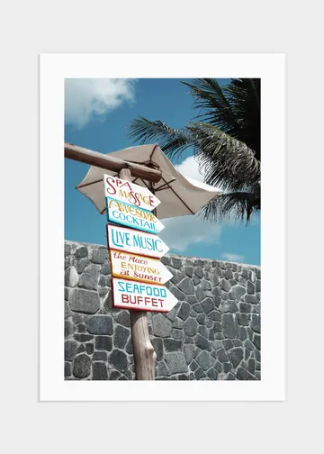 Signs poster - 50x70: Från tropisk strand till ditt hem