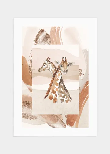 Two giraffes poster - 70x100: En perfekt dekoration för alla barnrum