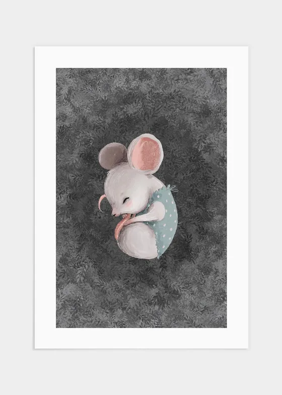 Sleepy mouse poster - 50x70