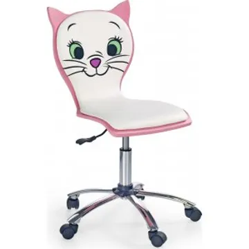 Karin skrivbordsstol för barn, vit/rosa: ergonomin möter ditt barn