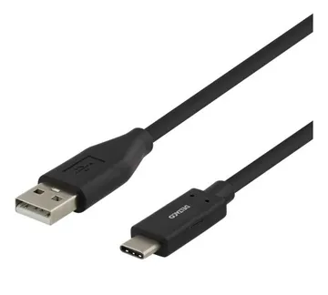 Deltaco USB 2.0-kabel, Typ C - Typ A ha, 0.25m - Svart | Fler anslutningsmöjligheter