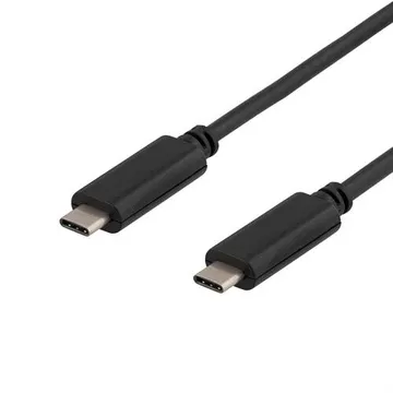 Deltaco USB 3.1 kabel, Typ-C - Typ-C, Gen 1, 0.25m - Svart