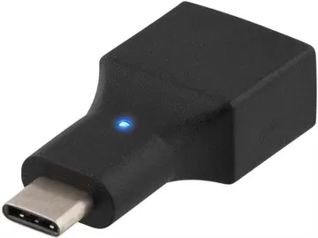 Deltaco USB 2.0-adapter, typ C - typ A hona, svart