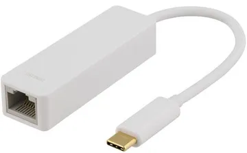 Deltaco USB 3.1 Nätverksadapter Gigabit 1xRJ45 1xUSB 3.1 Typ C Hane Vit
