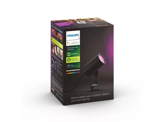 Philips Hue White and Color Ambience Lily spotlight för utomhusbruk 8W / Svart / 1-pack