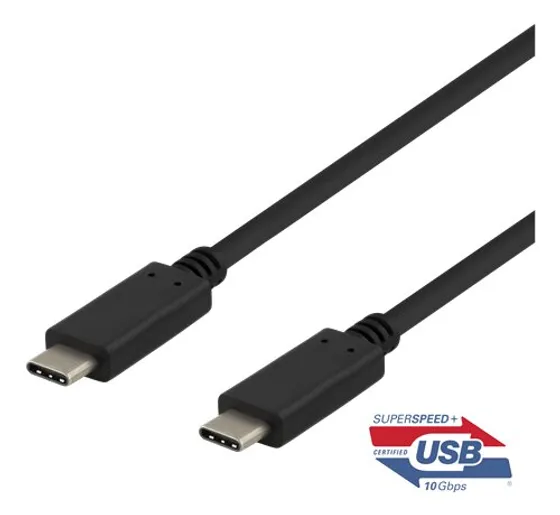Deltaco USB 3.1 kabel / Typ C - Typ C / Gen 2 / 0,5m - Svart