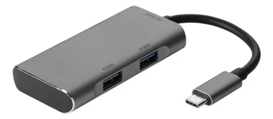 Deltaco USB-hubb - Grå