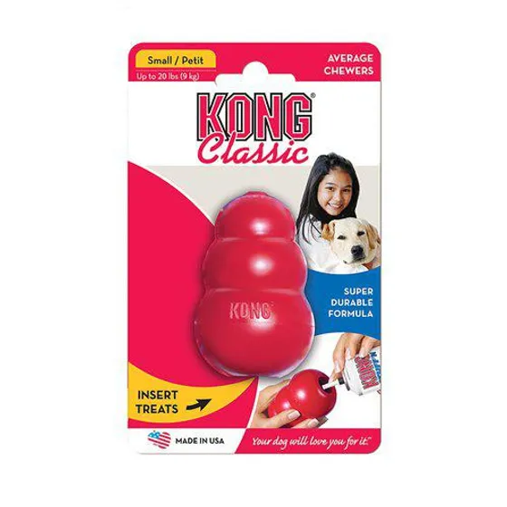 KONG Classic Röd Gummileksak - S