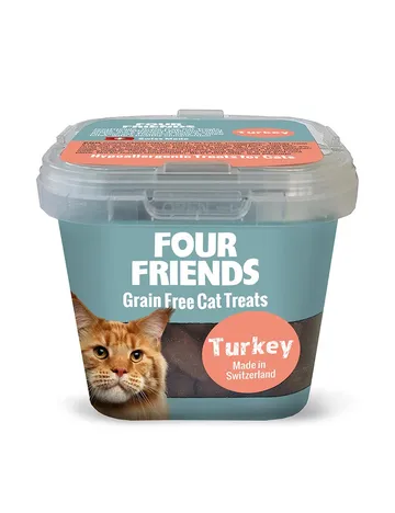 Four Friends Cat Treat Turkey kattgodis - 100 g: Utsökt gofika för kräsna katter