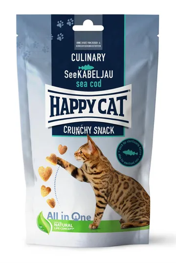 Crunchy Snack Torsk & Ärtor Kattgodis 100 g - Allt-i-ett komplex för katter