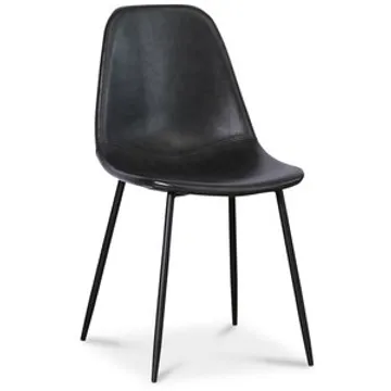 2 st Bjurträsk stolar i svart PU - Elegant och komfortabelt val i konstläder