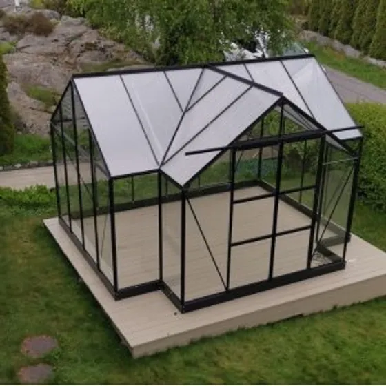 Växthus Triton 10,2 m² - svart + Växthusrengöring
