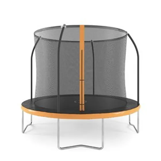 Studsmatta med säkerhetsnät - svart/orange - 305 cm