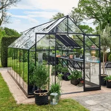 Växthus Qube 13 m² - Svart + Bevattningstillbehör