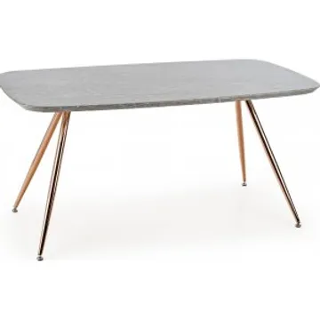 Limsa matbord 160 cm - Grå marmor/guld rose - Elefantfötter aluminium