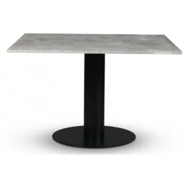 Empire matbord i Beige marmor med svart metallfot 120x120 cm