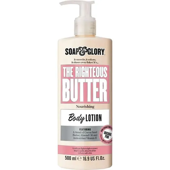 The Righteous Butter Body Lotion for Softer and Smoother Skin, 500 ml Soap & Glory Body Cream