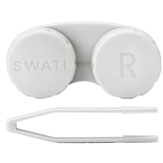 Lens Case & Tweezers Grey,  SWATI Cosmetics Pincett