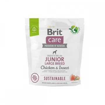 Brit Care Dog Junior Sustainable Large Breed Chicken & Insect 1 kg - Högkvalitativt Foder för Hundvalpar av Stora Raser