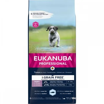 Eukanuba Puppy & Junior Grain Free Large & Giant Ocean Fish 18 kg: Perfekt val för stora valpars utveckling