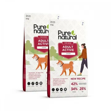 Purenatural Dog Adult Active Chicken 2 x 12 kg: Hundmat för aktiva hundar