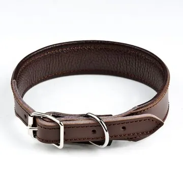 Feel Leather Basic Wide Läderhalsband Brun 3,5 x 40 cm