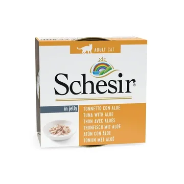 Schesir Cat Adult Tuna & Aloe 85 g: Ett naturligt och smakrikt våtfoder för kattens välbefinnande