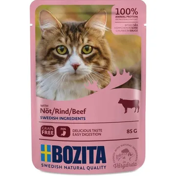 Bozita Bitar i Sås med Nötkött 85 g: En Gourmetmåltid för Din Katt