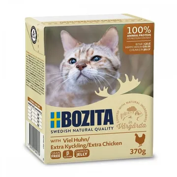 Bozita Bitar i Gelé Extra Kyckling 370 g: Premiumvåtfoder till Katter