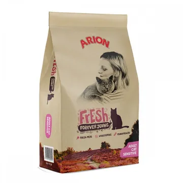 Arion Fresh Cat Adult Sensitive, 12 kg: Tandvårdligt foder för katter med känslig mage