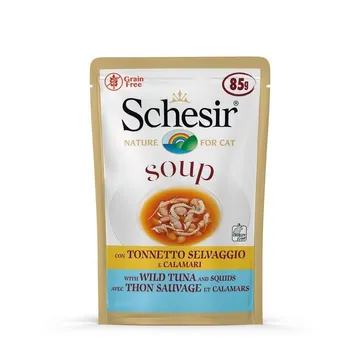Schesir Soup Tonfisk med Bläckfisk 85 g: Ett Utsökt och Naturligt Kattfoder