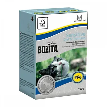 Bozita Sensitive Diet & Stomach 190 g: Mild och skonsam vård för känsliga katter