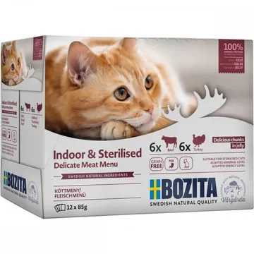 Bozita Indoor & Sterilised Multibox i Gelu00e9 12x85 g: Det ultimata inom kvalitet och näring