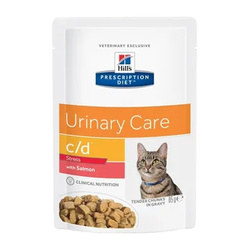 Hill's Prescription Diet Feline c/d Urinary Care Stress Salmon 12x85 g: Optimera din katts urin- och bläsfunktion