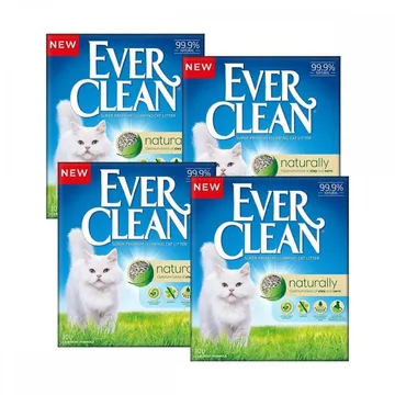 Ever Clean Naturally 4 x 10L: Klumpbildande Kattsand för Naturlig Renhet