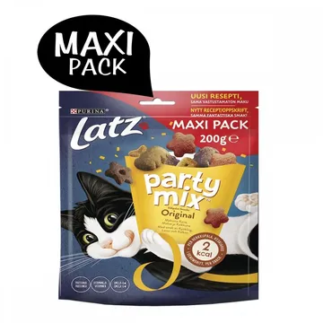 Latz Party Mix Original (200 g) - en smaklig blandning av tuggbara godbitar för katter