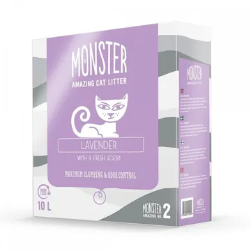 Monster Kattsand Fresh Lavender 10 liter: Effektiv klumpbildande kattsand med lavendeldoft