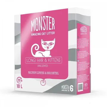 Monster Kattsand Long Hair & Kittens Unscented 10 literu2013Perfekt för ditt långhåriga charmtroll